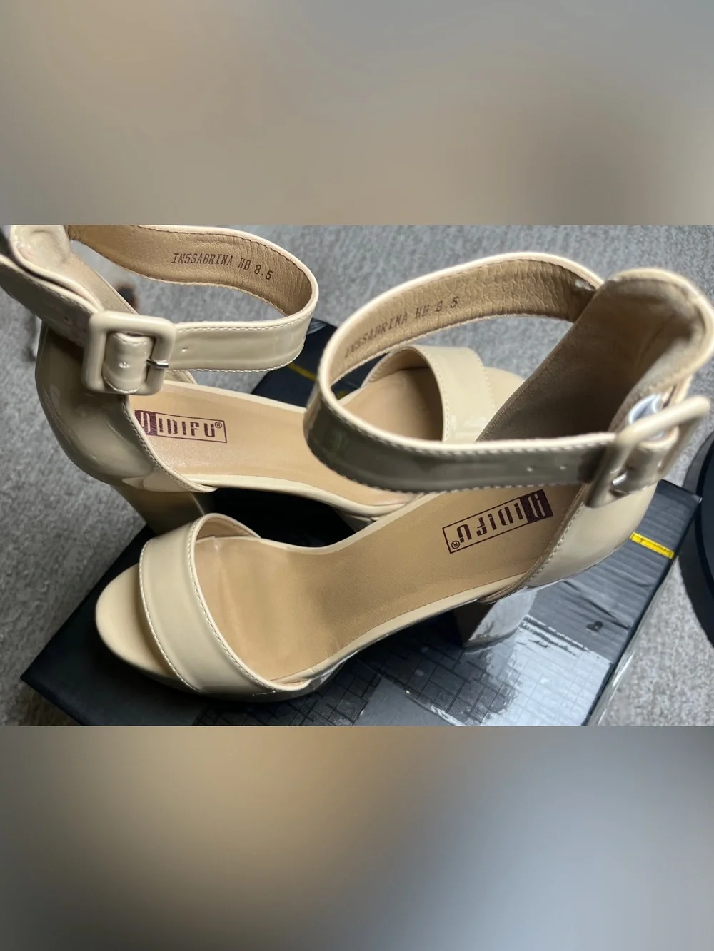 IDIFU Platform Block Chunky High Open Toe Heeled Sandals 8.5. 2886/1